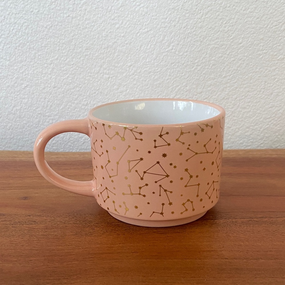 Eccolo celestial mug peach gold porcelain stoneware coffee cup tea gift